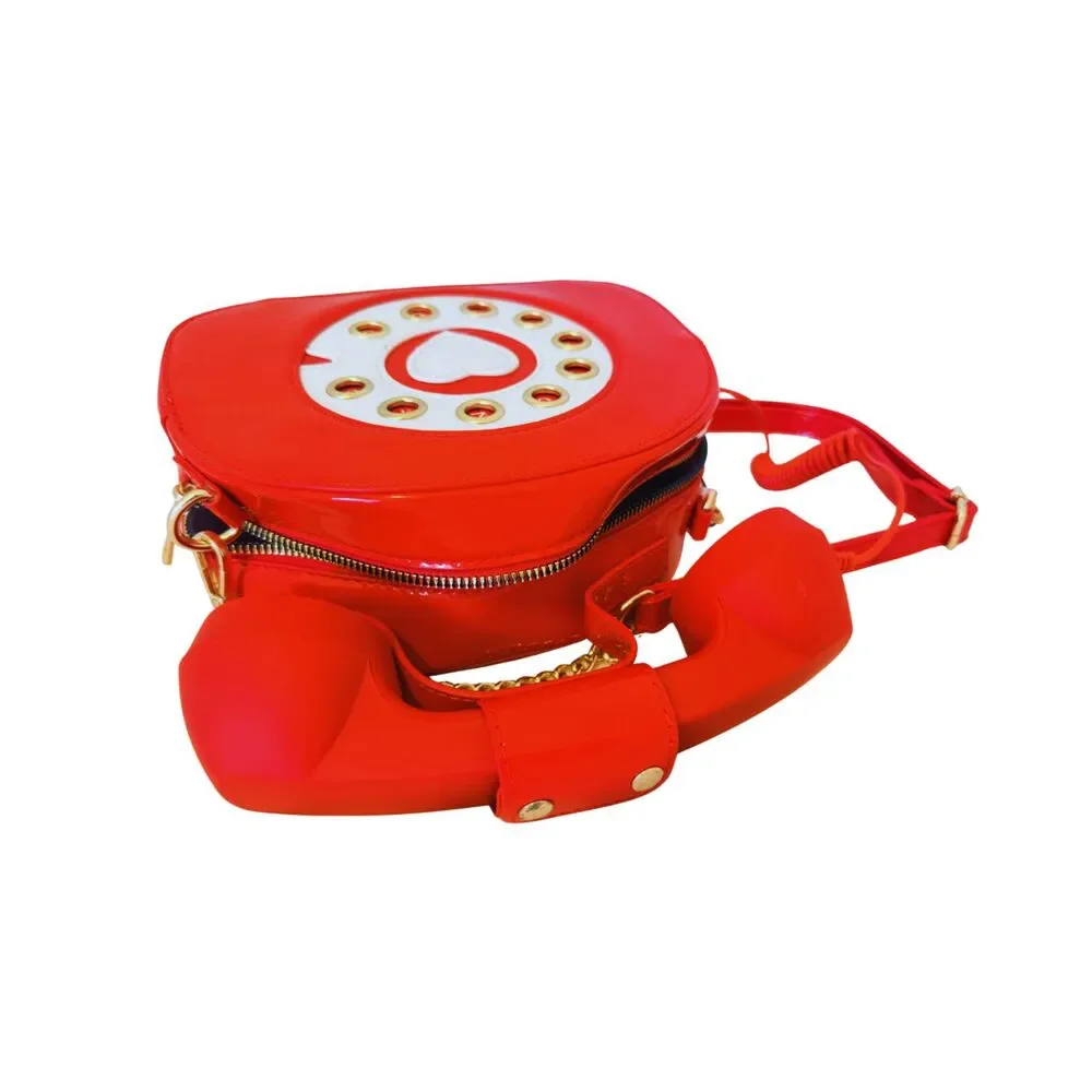 NWT Red Vegan Leather Retro Phone Purse Handbag Kitsch Kawaii Harajuku Cosplay